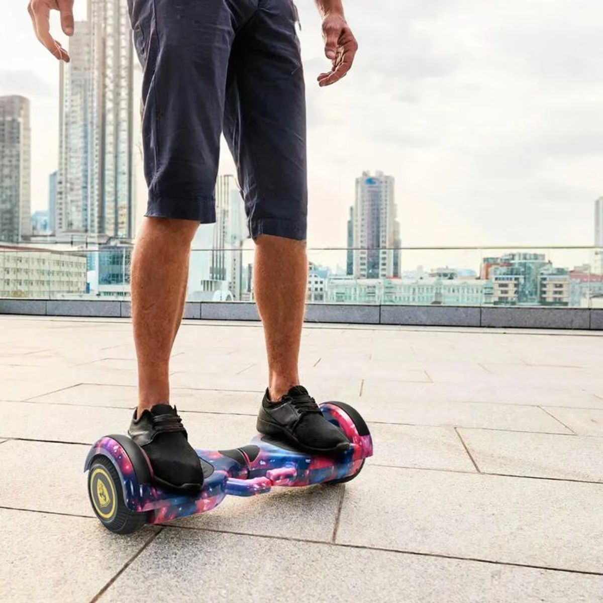 GENERICO - Patineta Smart Balance Eléctrica Con Casco MORADO GALAXIA