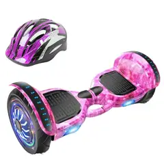 GENERICO - Patineta Smart Balance Eléctrica Con Casco MORADO GALAXIA