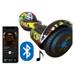 GENERICO - Patineta Eléctrica Smart Balance con Casco Bluetooth y Luces Led
