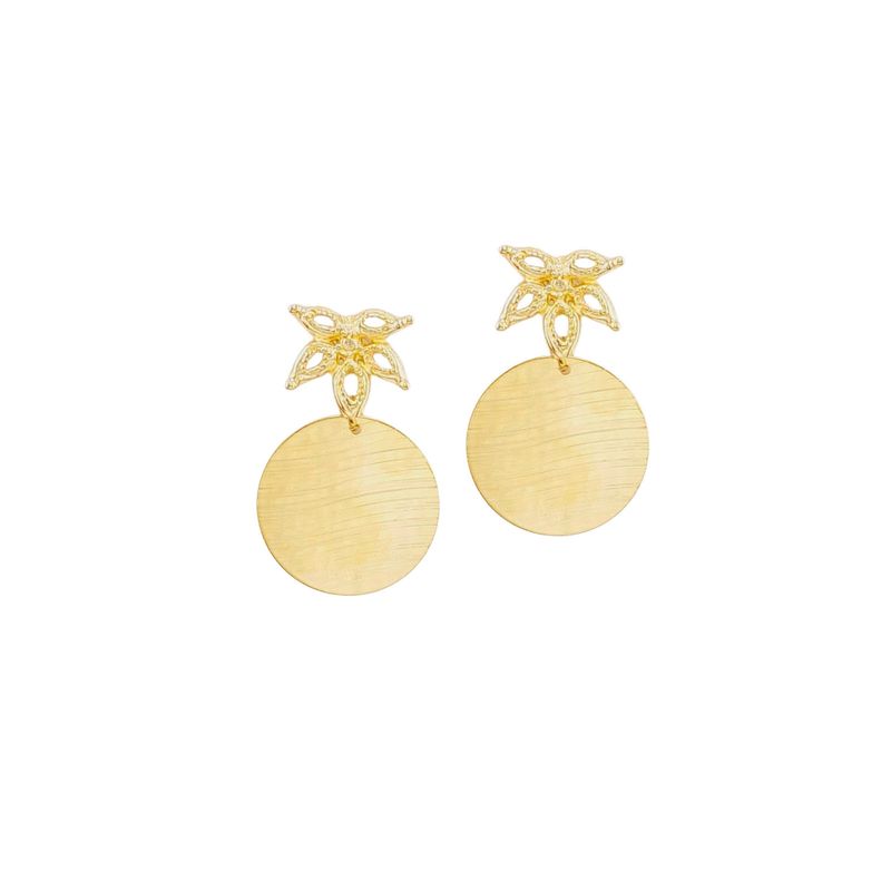 JOYAS MONTERO - Aros Paulina Gold Baño de Oro 24k