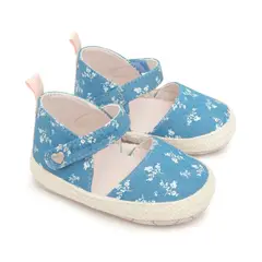 COLLOKY - Alpargata de bebé niña estampada flores (14 a 18) Azul 14