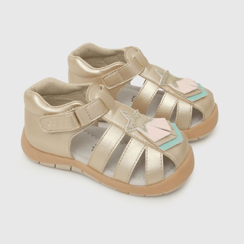 COLLOKY - Sandalia de bebe niña estrellas (18 a 21) Beige 21