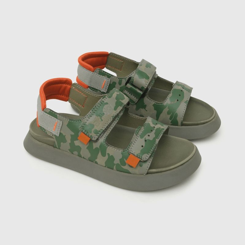 COLLOKY - Sandalia de niño doble ajuste camuflada (28 a 38) Verde 37