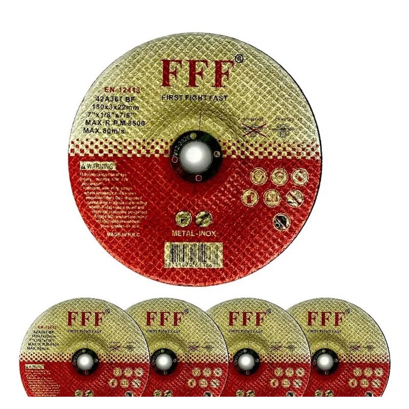 GENERICO - Set 5 Disco Corte Metal 115x3x22mm Discos Para Corte 4 1/2