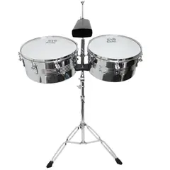TUMBAO - Timbales 13x14xH6.5'' plateada