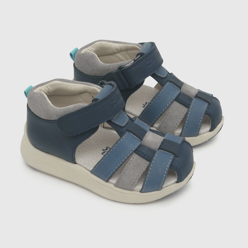COLLOKY - Sandalia de bebé niño cuero (18 a 21) Azul 18.