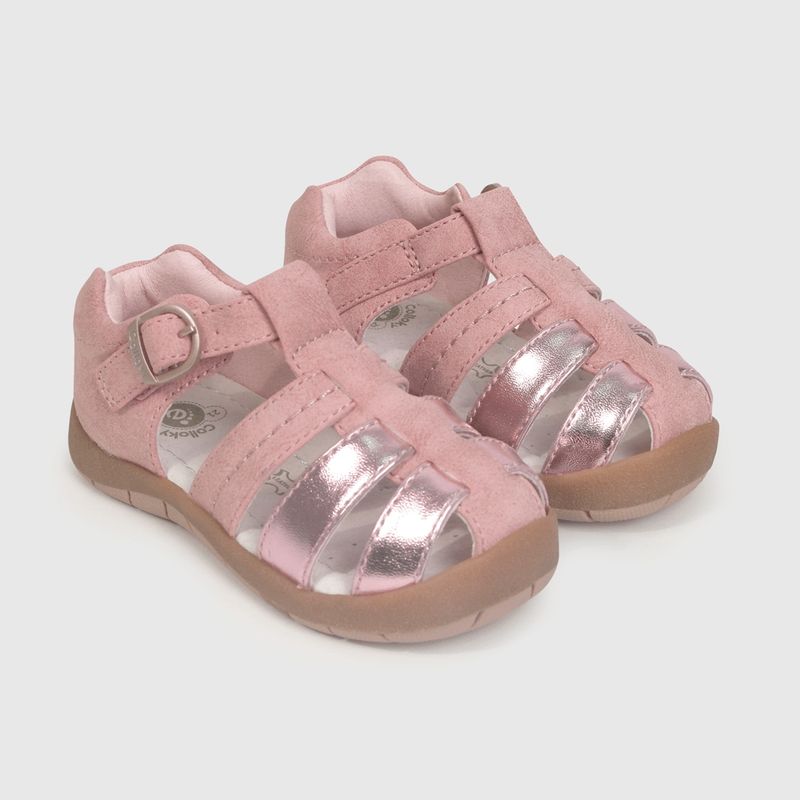 COLLOKY - Sandalia de bebé niña (18 a 21) Rosa 21