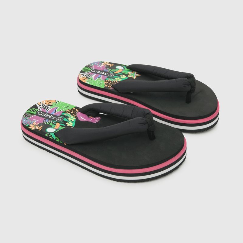 COLLOKY - Hawaiana de niña playa acolchada (28 a 38) Negro 31