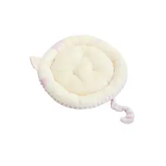 GENERICO - Cama para mascotas Redondo Oreja y Cola Rayas Rosado