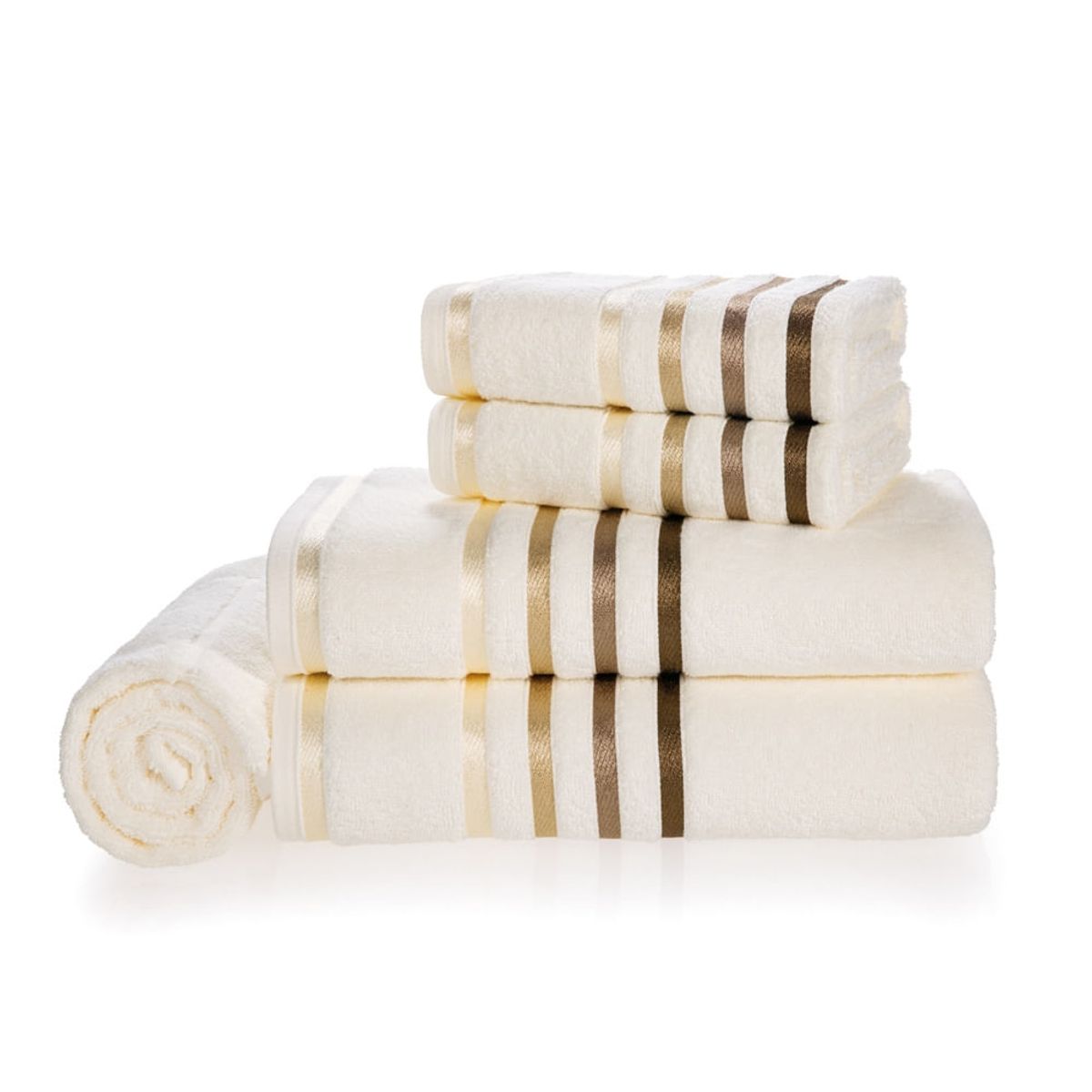 KARSTEN - Juego de toallas 5 piezas Karsten Lumina Ivory/Beige