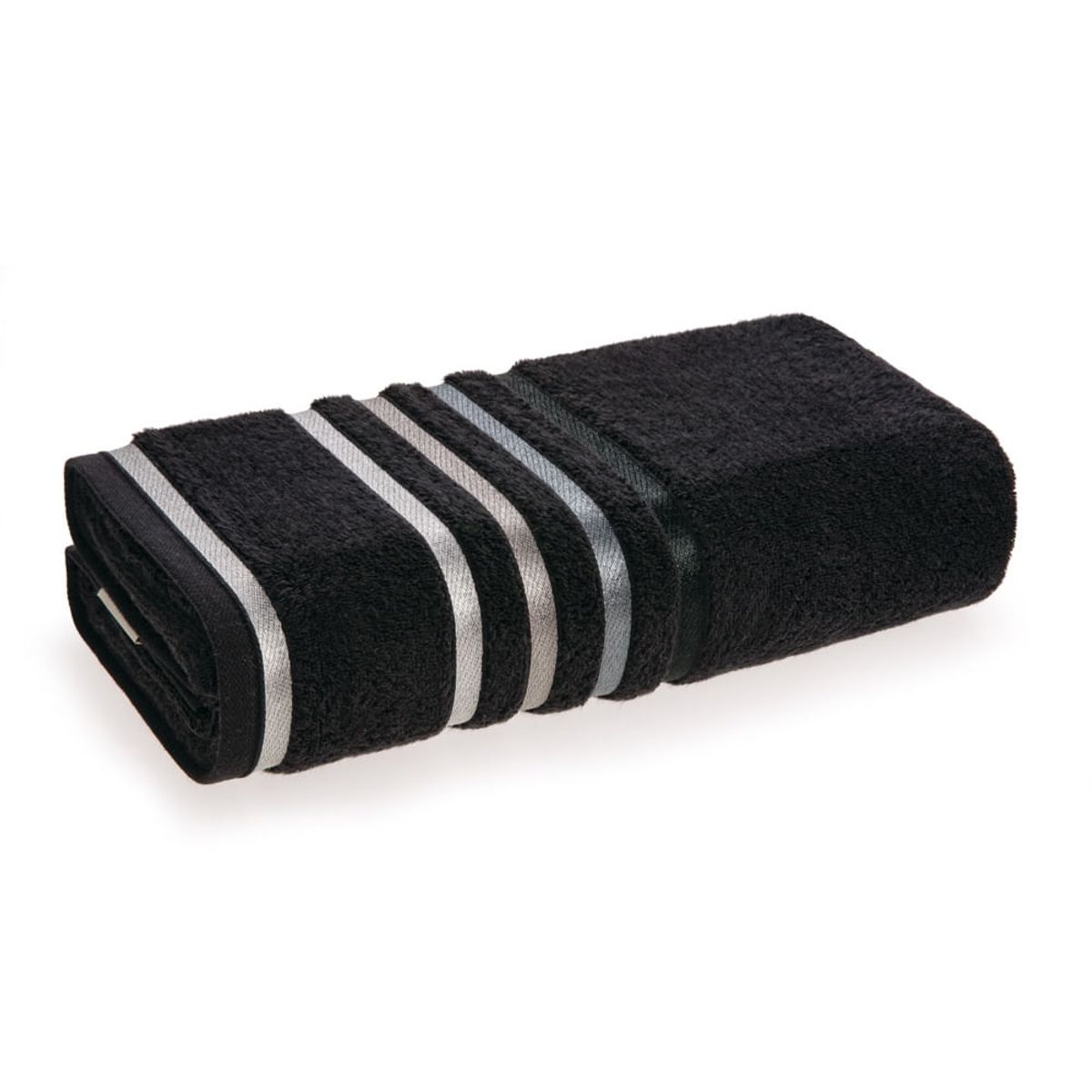 KARSTEN - Toalla de baño 100% algodón 500gr 70 x 140 cm Negra/Gris