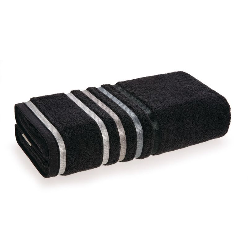 KARSTEN - Toalla de mano Karsten Lumina 500gr 48 x 80 cm Negra/Gris