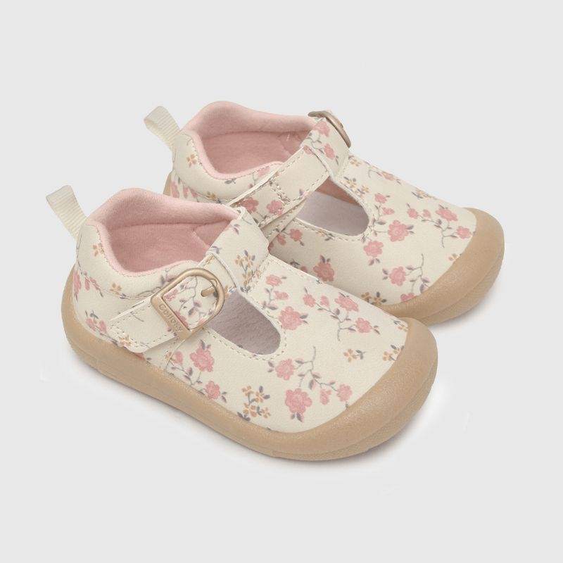 COLLOKY - Reina de bebé niña estampada flores (17 a 20) Blanco 19 19