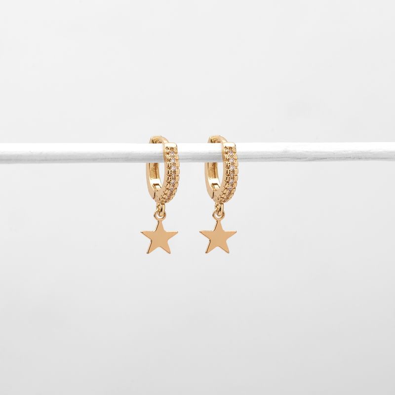 BY LAS CAYETANAS - Aros argollas FRIDA con estrella