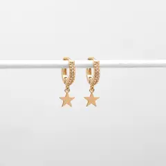 BY LAS CAYETANAS - Aros argollas FRIDA con estrella