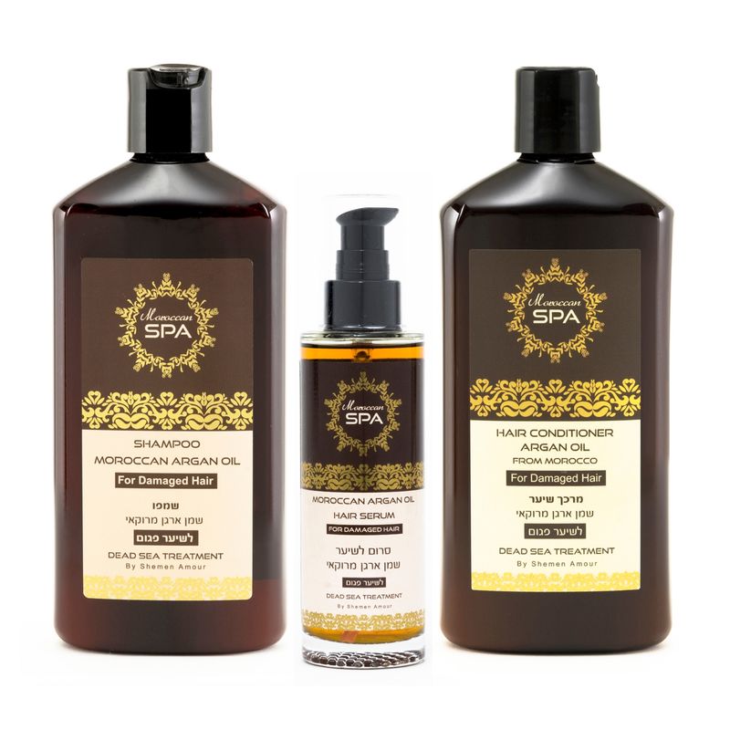 MOROCCAN SPA - Tratamiento Argan Moroccan Shampoo Acondicionador y Aceite Capilar