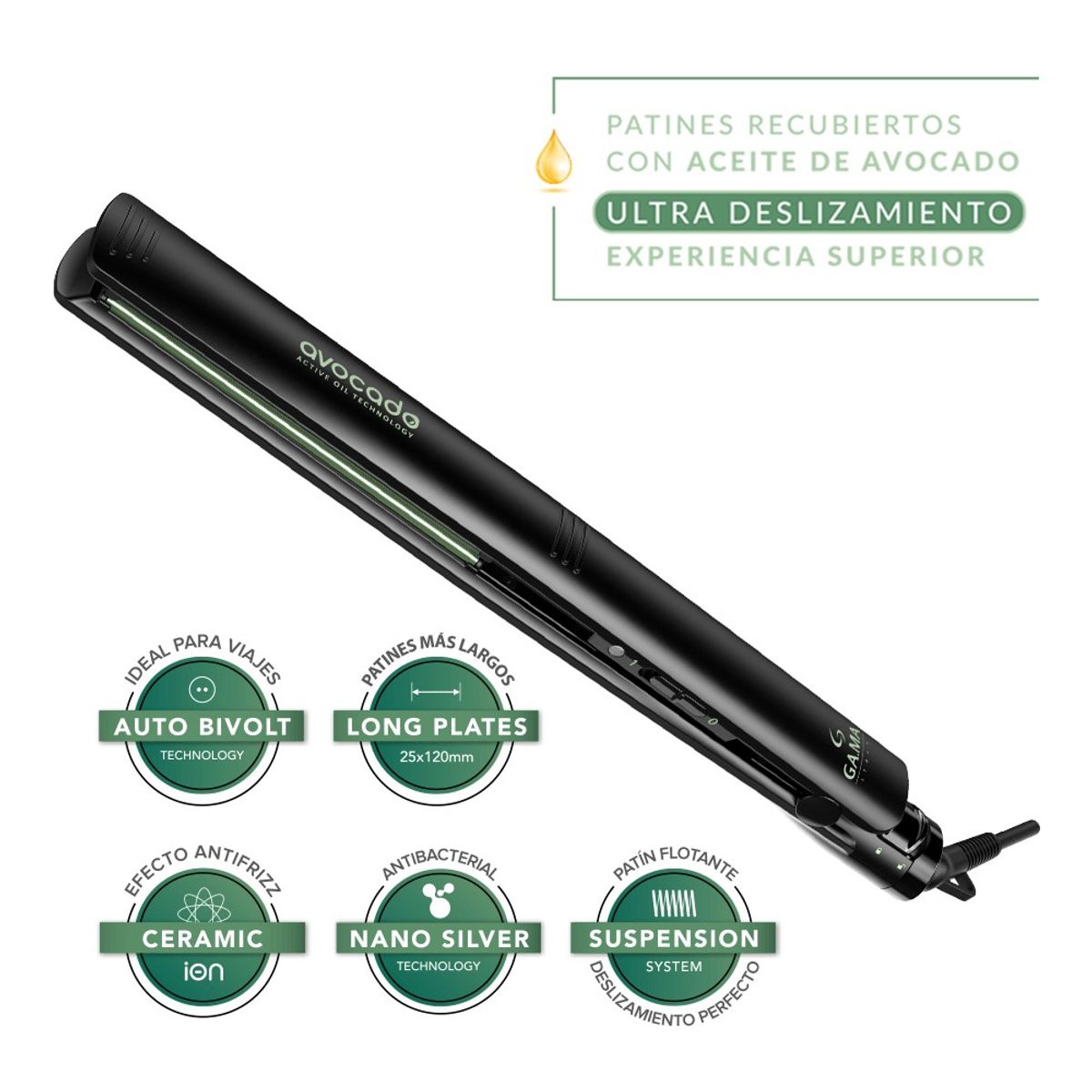 GAMA - Plancha Alisadora Gama Elegance Avocado  Bivolt