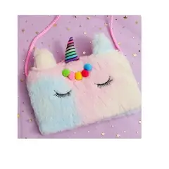 GENERICO - Cartera linda suave de unicornio 20 cm para niña