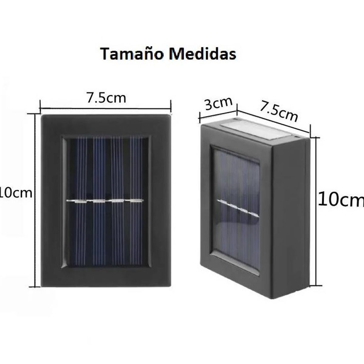 GENERICO - PACK x2 Foco Solares Aplique Pared Luz Led Exterior Hogar