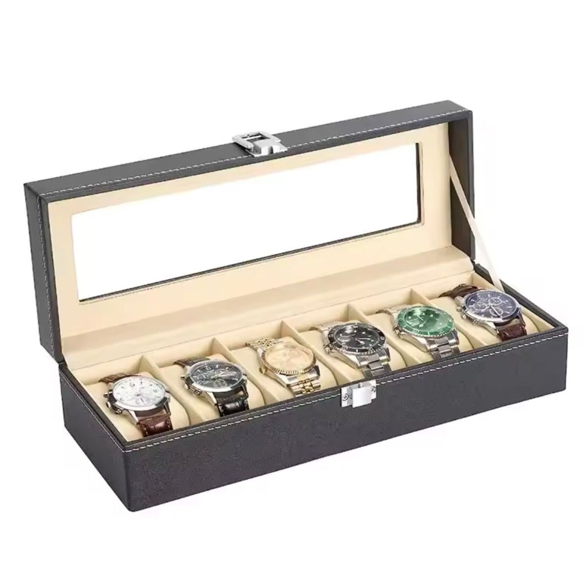 GENERICO - Caja Estuche Organizador de 6 Relojes