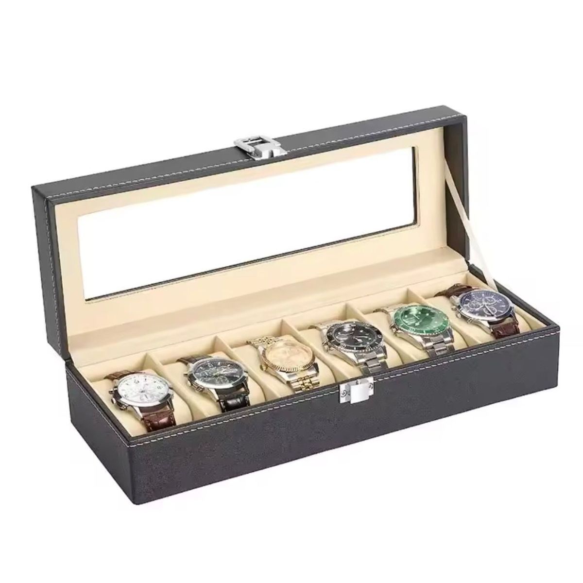 GENERICO - Caja Estuche Organizador de 6 Relojes