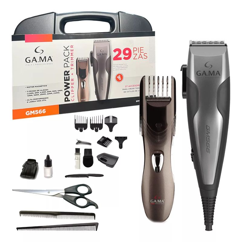 GAMA - Cortapelos Clipper+trimmer Gama Gm566 29 Piezas