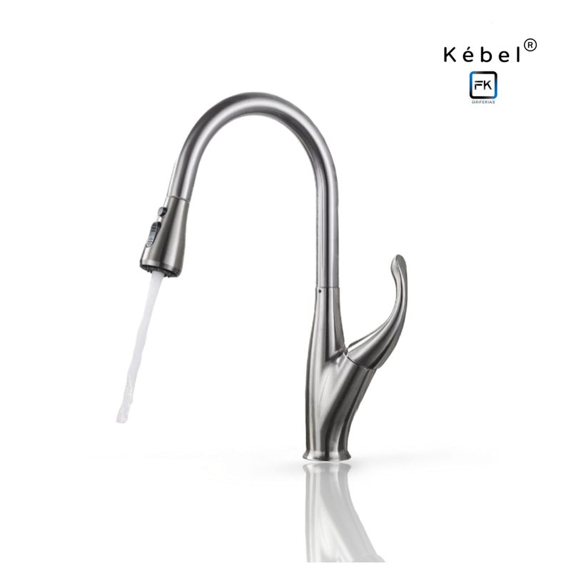 GENERICO - Llave Monomando Lavaplatos Vintage Retráctil Brushed FK.