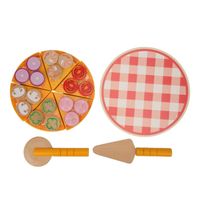 Pizza De Madera De 27 Piezas Para Niños