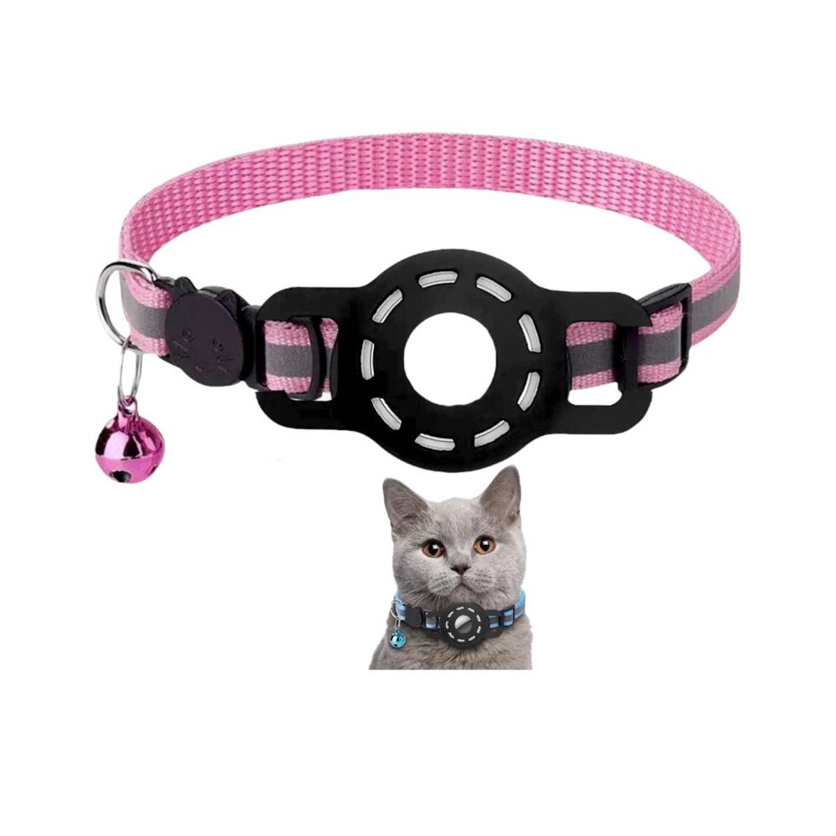 GAOR - Collar Con Funda AirTag Para Localizar Gato ROSA - GAOR