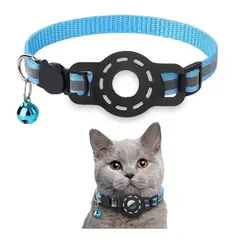 GAOR - Collar Con Funda Airtag Para Localizar Gato CELESTE -