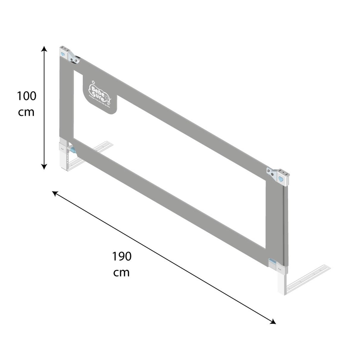 BEBE SURE - 4 barandas para cama Full 137x190 cm colchón alto