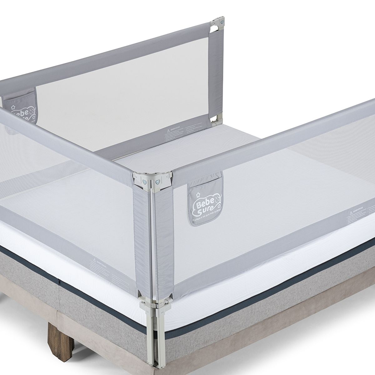 BEBE SURE - 3 barandas para cama Full 137x190x190 cm colchón alto