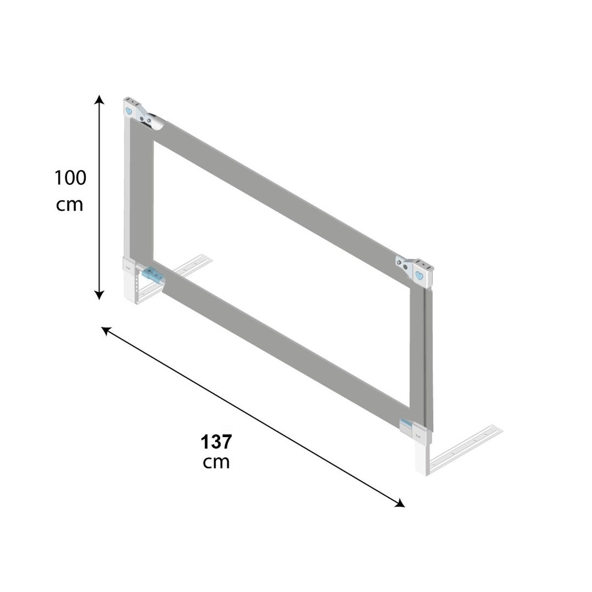 BEBE SURE - 3 barandas para cama Full 137x190x190 cm colchón alto