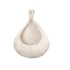 VATYERTY - Estilo bohemio tejido Cesta blanco 20x18x25cm