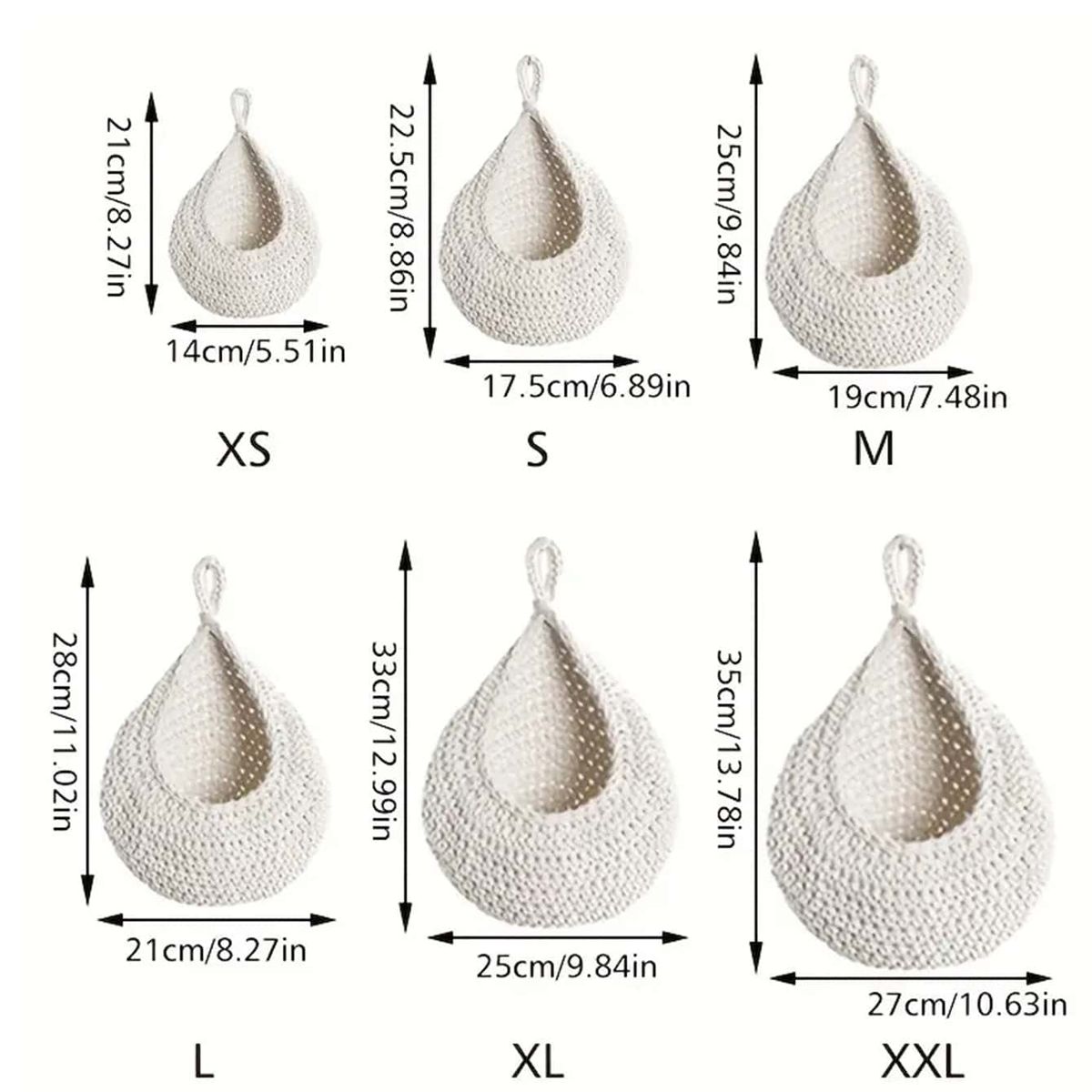 VATYERTY - Estilo bohemio tejido Cesta blanco 29x29x37cm