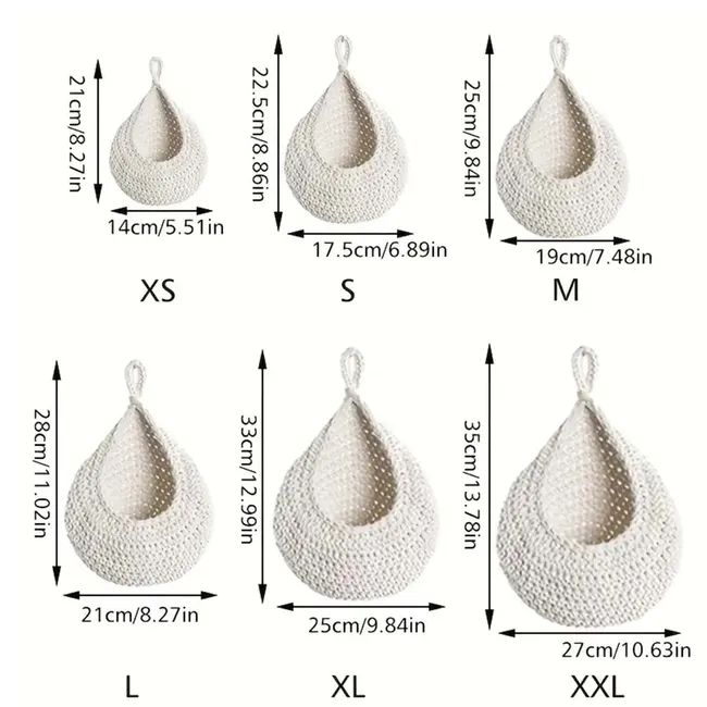 VATYERTY - Estilo bohemio tejido Cesta blanco 29x29x37cm