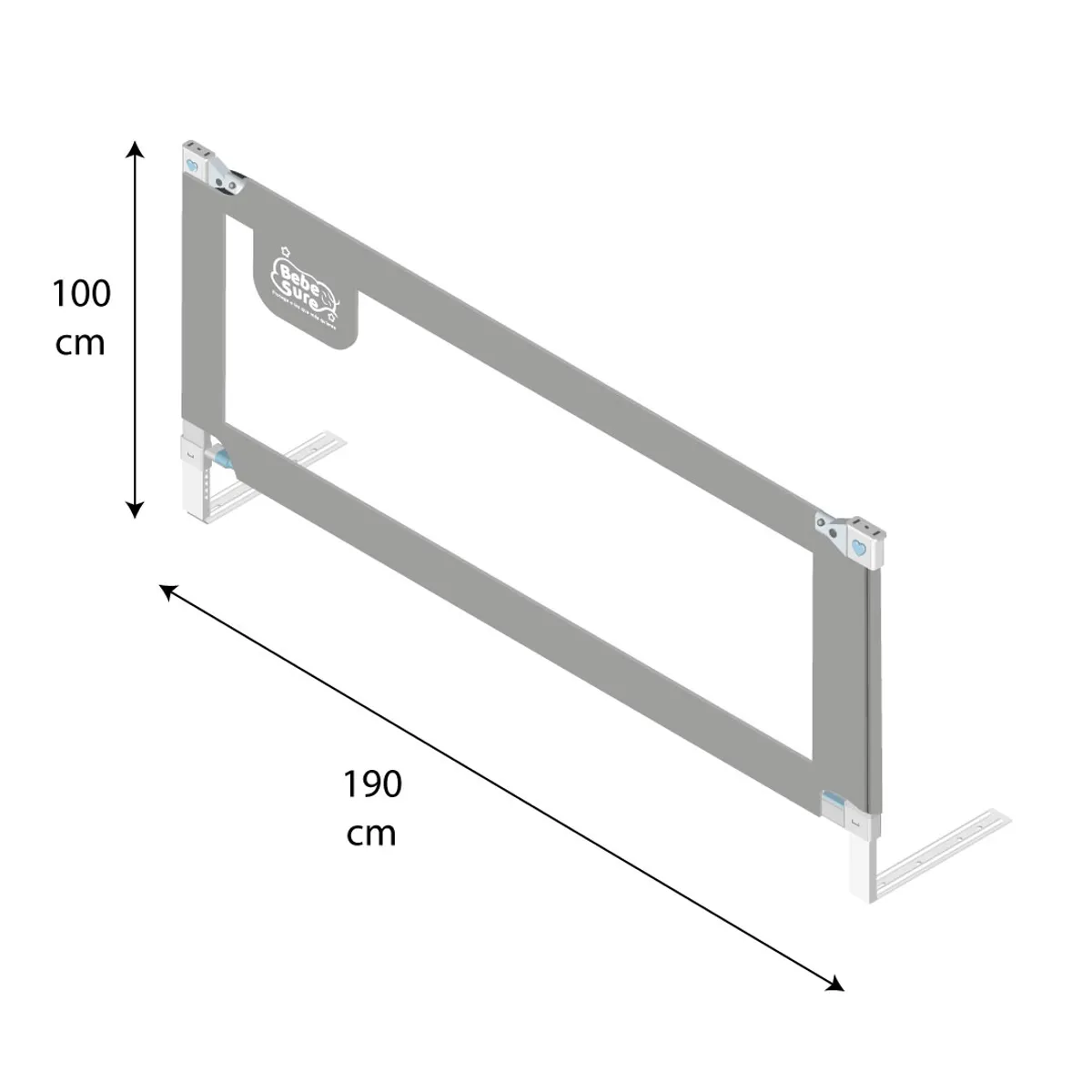 BEBE SURE - 2 barandas para cama Full 137x190 cm colchón alto