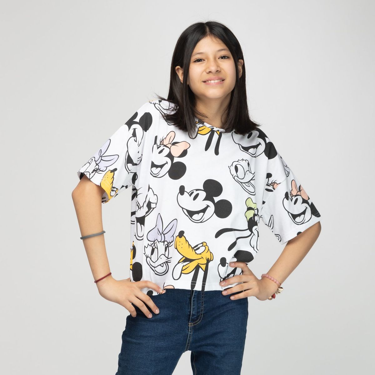 DISNEY - Polera Niña Mickey y Sus Amigo Blanco Disney