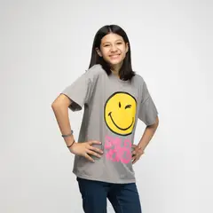 SMILEY - Polera Niña World Gris