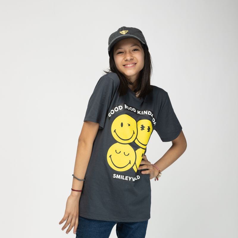 SMILEY - Polera Niño Good Mood Kinda Day Gris Smiley