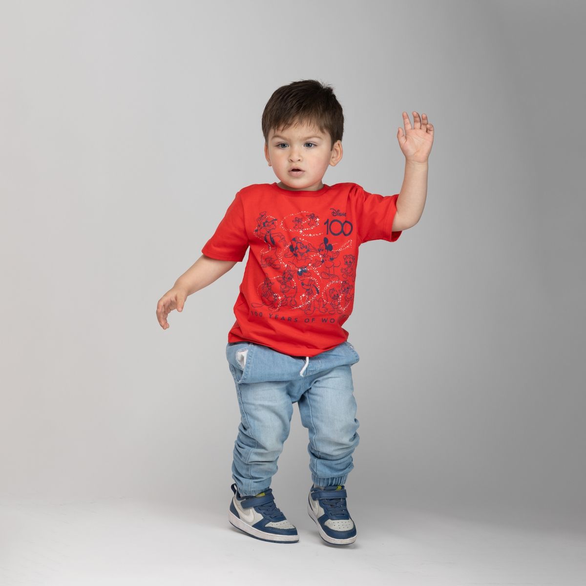 DISNEY - Polera Niño Micke & Minnie 100 años Rojo Disney