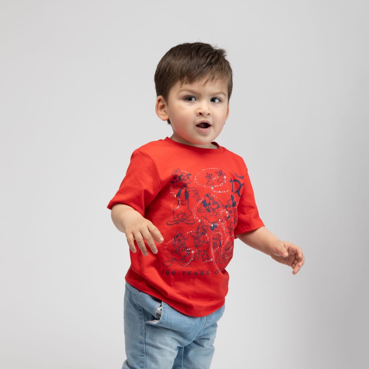 DISNEY - Polera Niño Micke & Minnie 100 años Rojo Disney