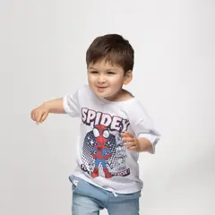 MARVEL - Polera Niño Ciudad Spidey Blanco