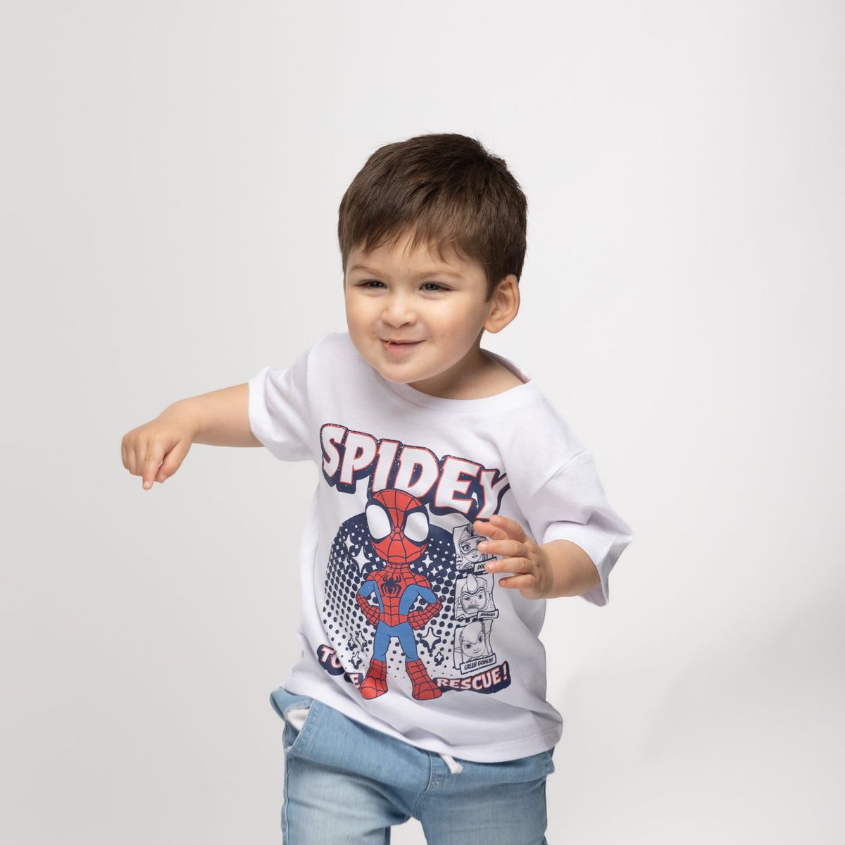 MARVEL - Polera Niño Ciudad Spidey Blanco Marvel