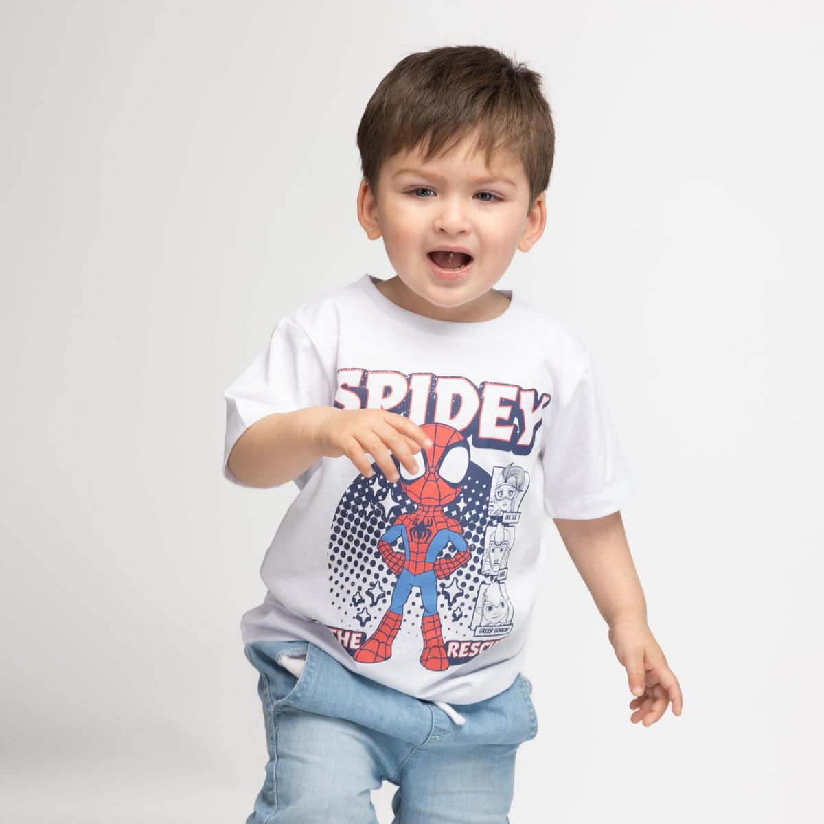 MARVEL - Polera Niño Ciudad Spidey Blanco Marvel