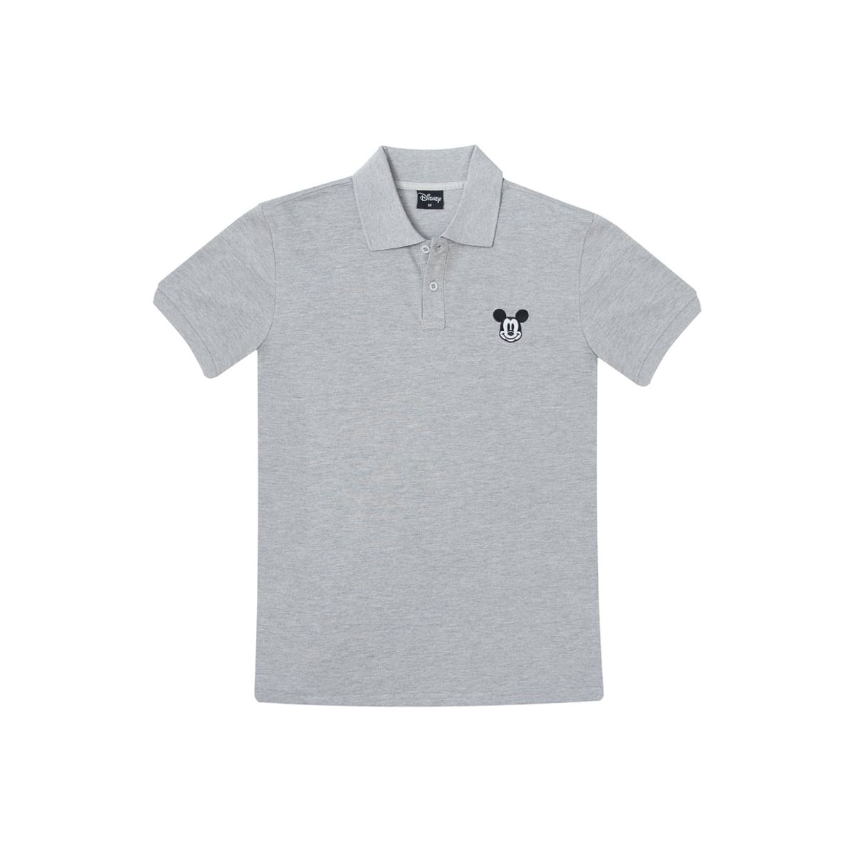 DISNEY - Polera Pique Hombre Face Mickey Gris Disney