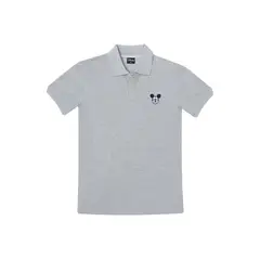 DISNEY - Polera Pique Hombre Face Mickey Gris