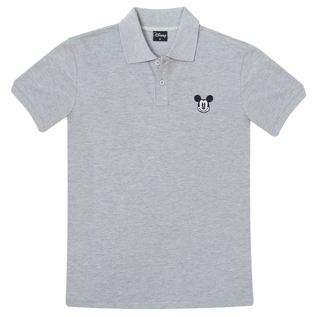 DISNEY - Polera Pique Hombre Face Mickey Gris Disney