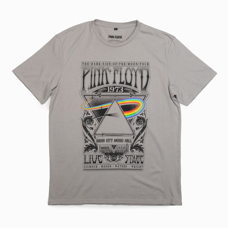 PINK FLOYD - Polera Hombre Gris 1972 Pink Floyd