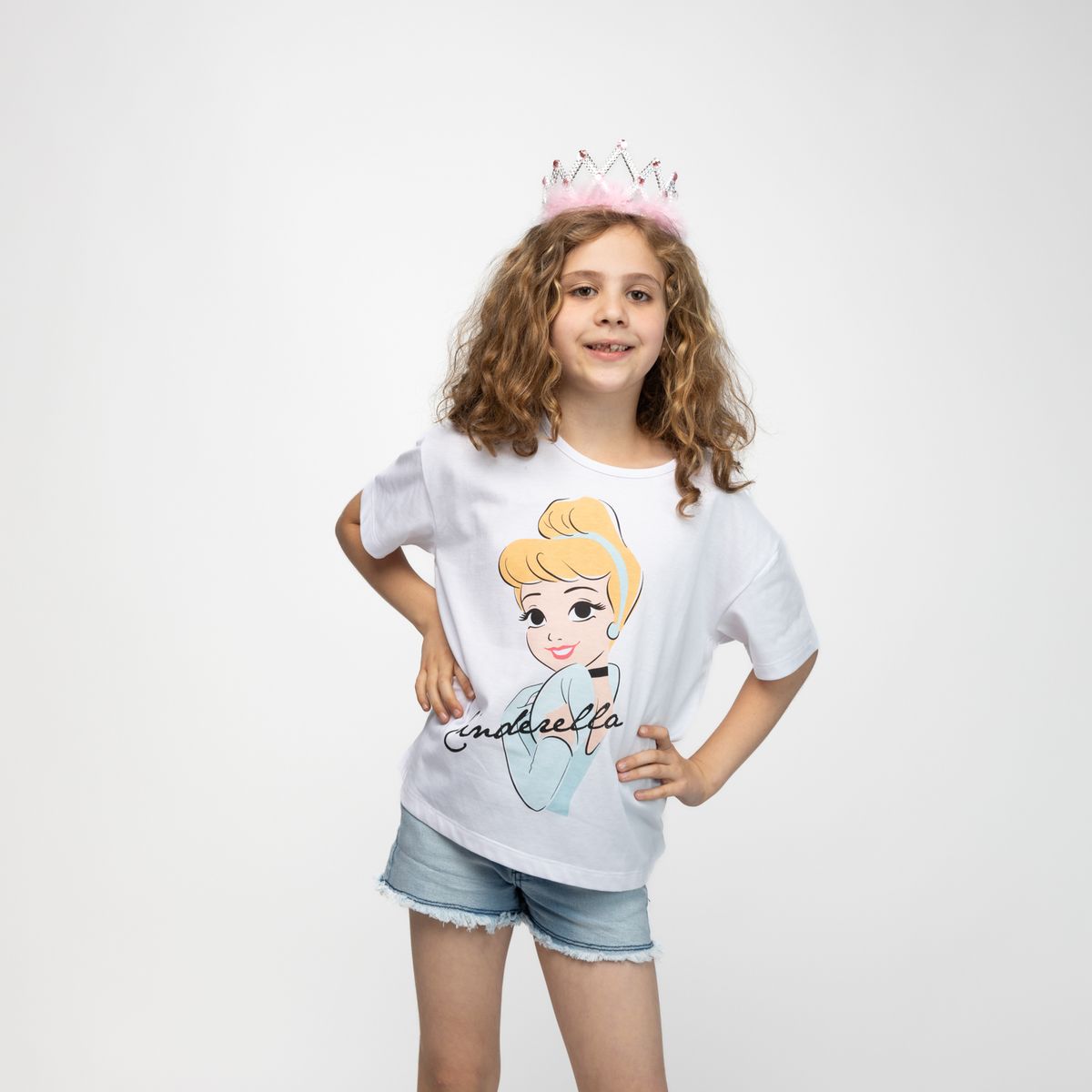 DISNEY - Polera Niña Cinderela Blanco Disney